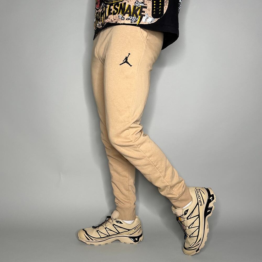 Vintage Y2K Jordan Sweatpants Youth XL Tan Black Jumpman Cotton Joggers